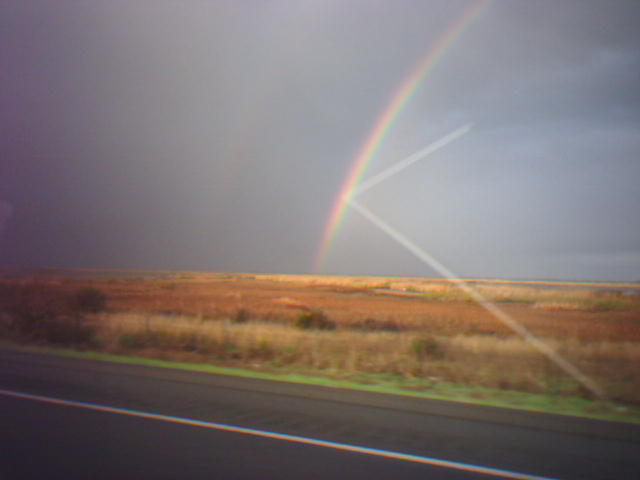 weird rainbow and reflection combo