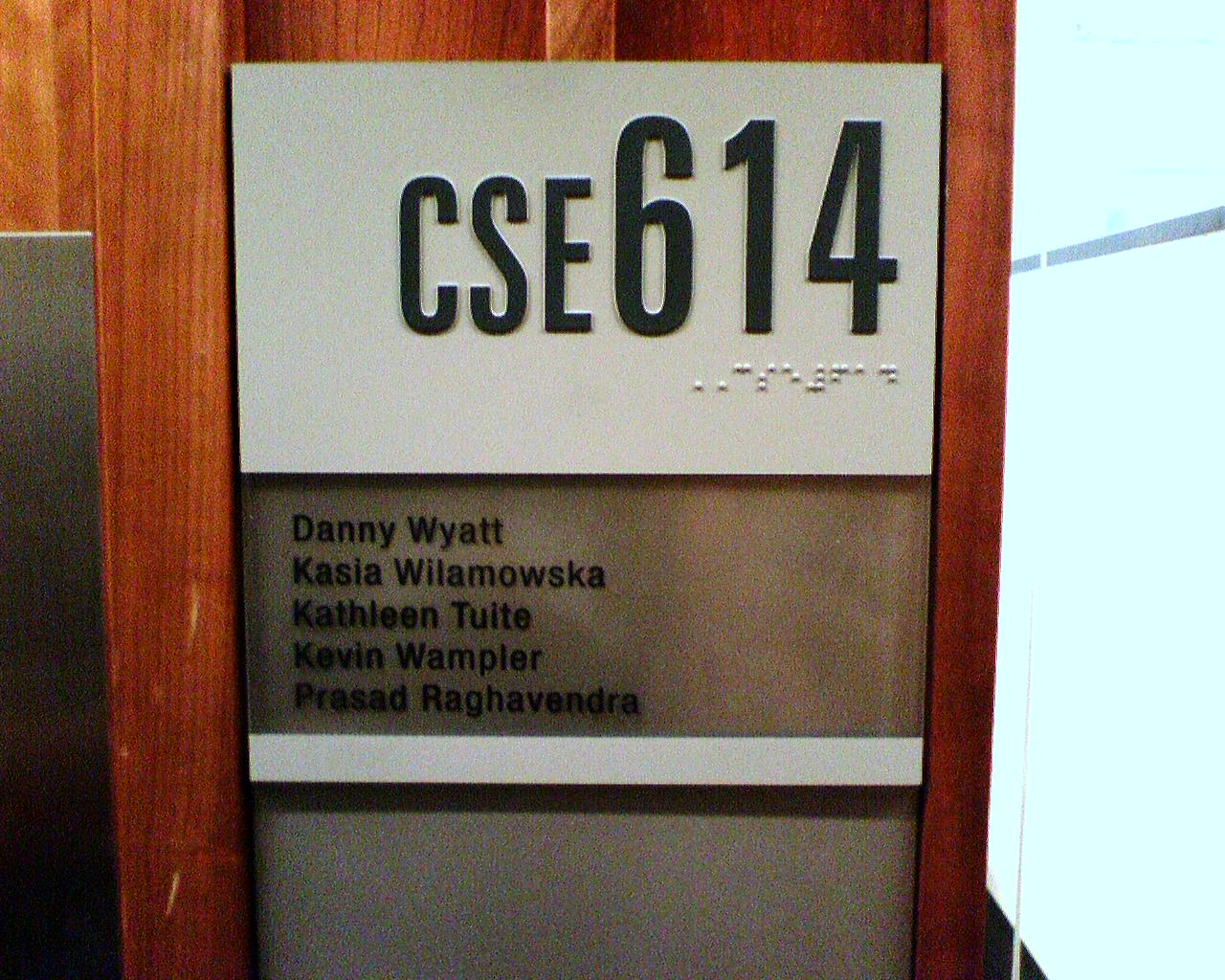 grad student names outside of offices