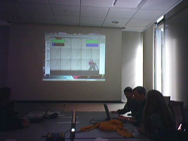 professor and student do robot combat