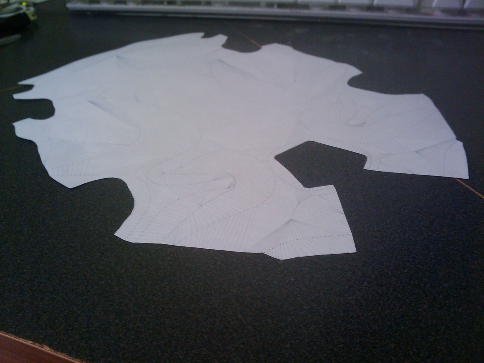 car model, flattened