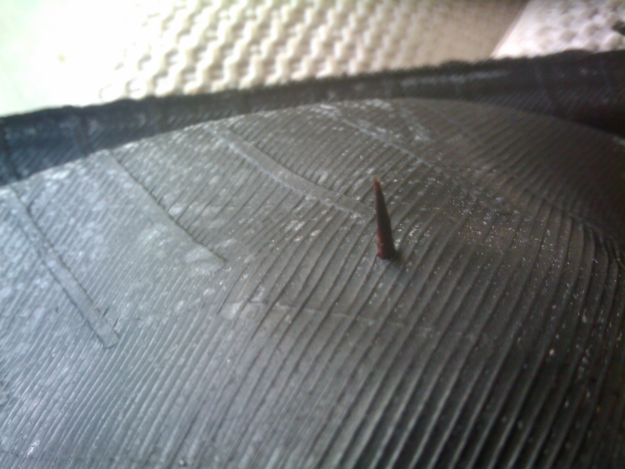 a scary thorn went right through my tire