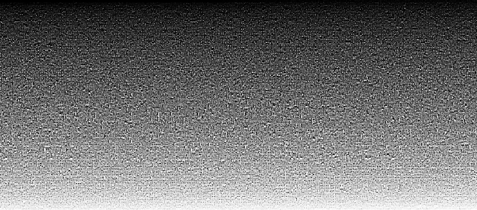 every sketch-a-bit image, sorted by average intensity